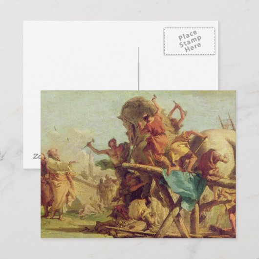 The Building of the Trojan Horse, c.1760 Briefkaart (Voorkant / Achterkant)
