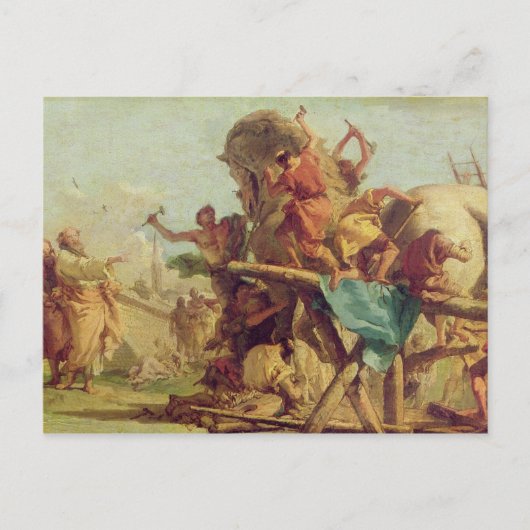 The Building of the Trojan Horse, c.1760 Briefkaart (Voorkant)