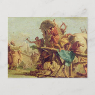 The Building of the Trojan Horse, c.1760 Briefkaart