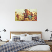 The Building of the Trojan Horse, c.1760 Canvas Afdruk (Insitu (Slaapkamer))