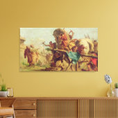 The Building of the Trojan Horse, c.1760 Canvas Afdruk (Insitu (Woonkamer))