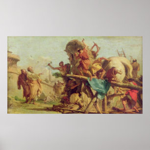 The Building of the Trojan Horse, c.1760 Poster