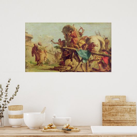 The Building of the Trojan Horse, c.1760 Poster (Keuken)