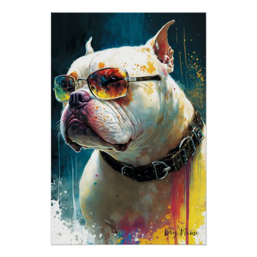The Bulldog With Sunglasses - Composition 008 Perfect Poster (Voorkant)