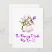 The Bunny Made Me Do It op een Feestdagenkaart (Voorkant / Achterkant)