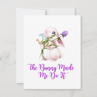 The Bunny Made Me Do It op een  Feestdagenkaart