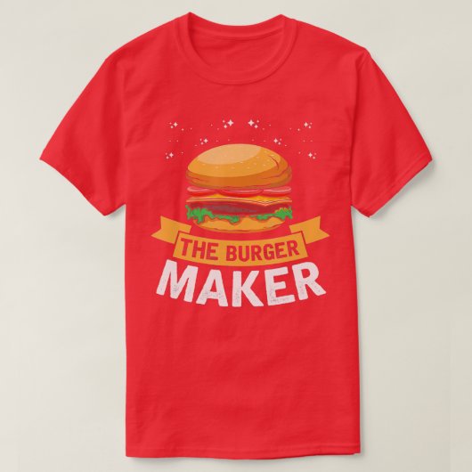 The Burger Maker Barbecue Cheeseburger Fast Food D T-shirt (Design voorkant)