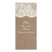 The Burlap & Lace Wedding Collectie - Menu (Achterkant)