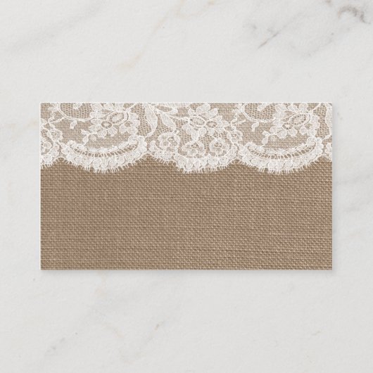 The Burlap & Lace Wedding Collectie Website Kaarte Informatiekaartje (Achterkant)