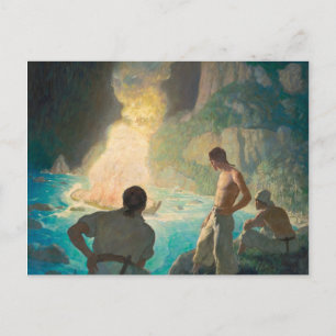 The Burning of the Bounty, 1940, door N.C. Wyeth Briefkaart