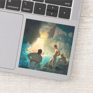 The Burning of the Bounty, 1940 door N. C. Wyeth Sticker