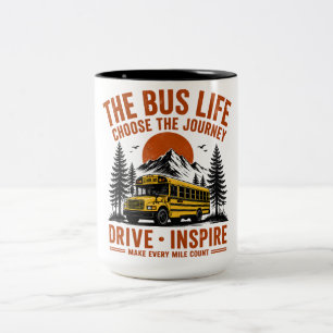 The Bus Life Retro Bergkoffiekop - Kies Th Tweekleurige Koffiemok