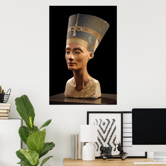 The Bust of Queen Nefertiti Poster (Thuiskantoor)