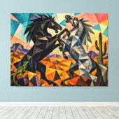 The Bystanders – De Hagedis en De Cactus Canvas Afdruk (Insitu (Houten vloer))