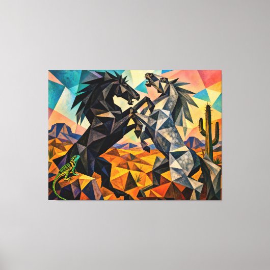 The Bystanders – De Hagedis en De Cactus Canvas Afdruk (Voorkant)