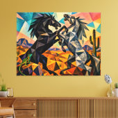 The Bystanders – De Hagedis en De Cactus Canvas Afdruk (Insitu (Woonkamer))