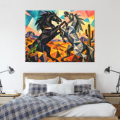 The Bystanders – De Hagedis en De Cactus Canvas Afdruk (Insitu (Slaapkamer))