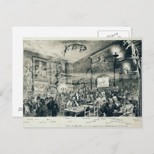 The Cabaret du Chat Noir, 1886 Briefkaart (Voorkant / Achterkant)