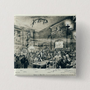 The Cabaret du Chat Noir, 1886 Vierkante Button 5,1 Cm