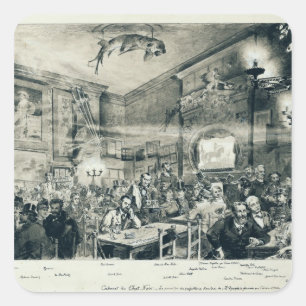 The Cabaret du Chat Noir, 1886 Vierkante Sticker
