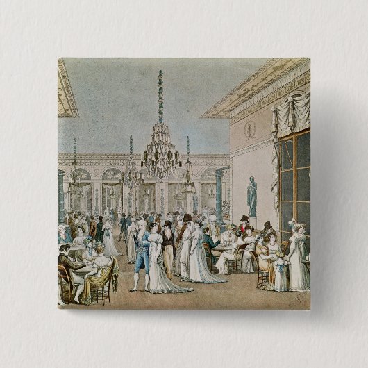 The Cafe Frascati in 1807 Vierkante Button 5,1 Cm (Voorkant)