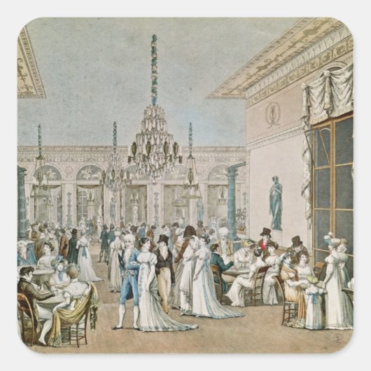 The Cafe Frascati in 1807 Vierkante Sticker (Voorkant)