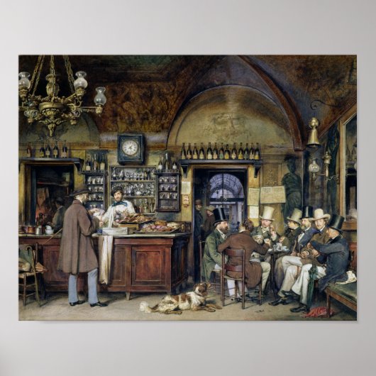 The Cafe in Rome, 1856 Poster (Voorkant)