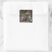 The Cafe in Rome, 1856 Vierkante Sticker (Tas)