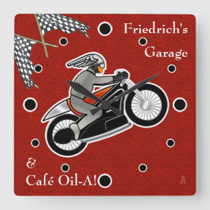 The Cafe Racer (gepersonaliseerd) - Sq. Vierkante Klok