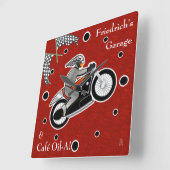 The Cafe Racer (gepersonaliseerd) - Sq. Vierkante Klok (Hoek)