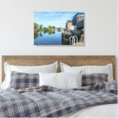 The Calder & Hebble Navigation, Wakefield Canvas Afdruk (Insitu (Slaapkamer))