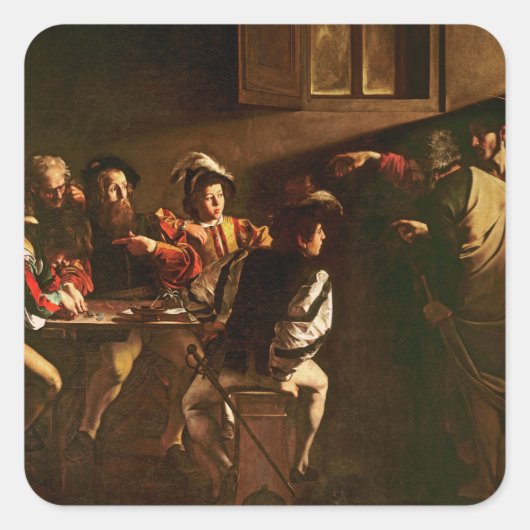 The Calling of St. Matthew, c.1598-1601 Vierkante Sticker (Voorkant)