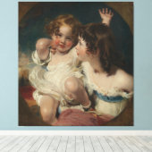 The Calmady Children (Emily, 1818-?1906, en Laura Canvas Afdruk (Insitu (Houten vloer))