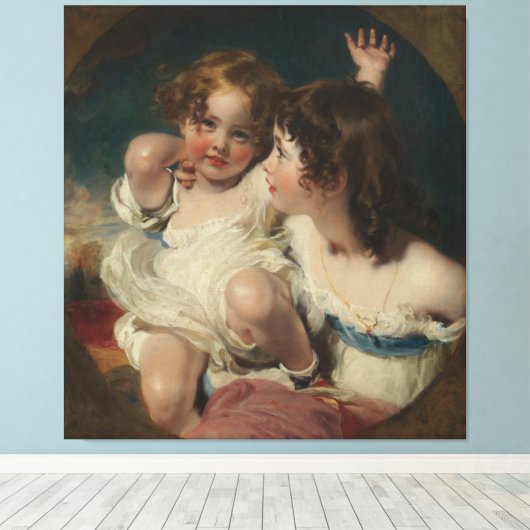 The Calmady Children (Emily, 1818-?1906, en Laura Canvas Afdruk (Insitu (Houten vloer))