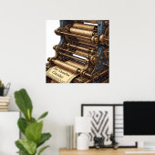 The Camelot Circular: Intricate Printing Press Poster (Thuiskantoor)