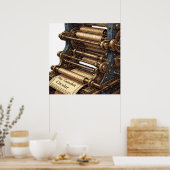 The Camelot Circular: Intricate Printing Press Poster (Keuken)