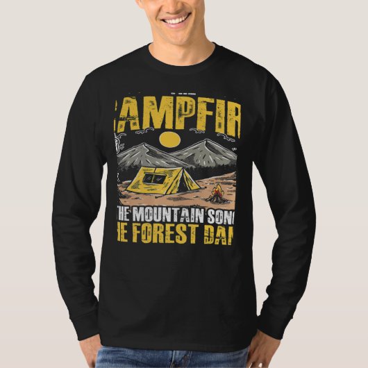 The Campfire Forest Camp Travel Hiking Camper Camp T-shirt (Voorkant)