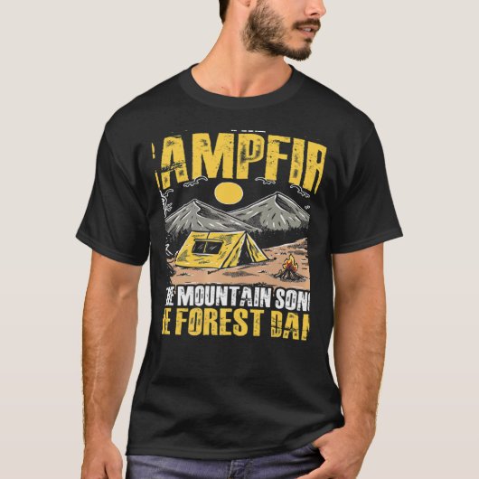 The Campfire Forest Camp Travel Hiking Camper Camp T-shirt (Voorkant)
