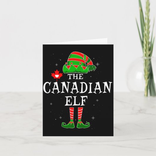 The Canadian Elf Group Matching Family Christmas C Kaart (Voorkant)
