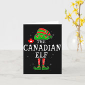 The Canadian Elf Group Matching Family Christmas C Kaart (Gele Bloem)