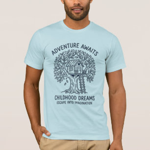 The Canopy Retreat Minimalistische Boomhut Grafi T-shirt