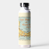 The Cape - Cape Cod Vintage Kaart Waterfles (Links)