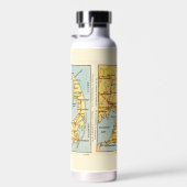 The Cape - Cape Cod Vintage Kaart Waterfles (Rechts)