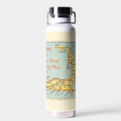 The Cape - Cape Cod Vintage Kaart Waterfles (Achterkant)