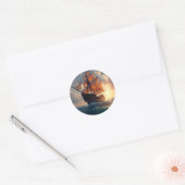 The Captain's Pride – Klassieke Scheepskunst Ronde Sticker (Envelop)