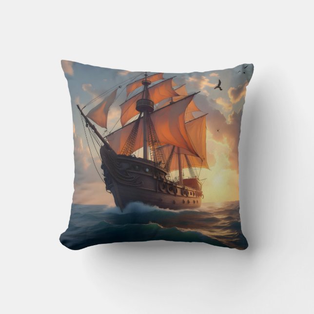 The Captain's Pride – Scheepskunst Worpdek  Kussen (Voorkant)