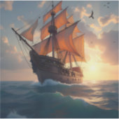 The Captain's Pride - Square Vinyl  Sticker (Voorkant)