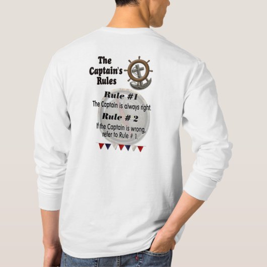 The Captain's Rules - Mannen T-shirt met lange mou (Achterkant)