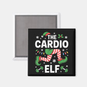 The Cardio Elf Funny Fitness Christmas Gym Workout Magneet (Voorkant / Achterkant)