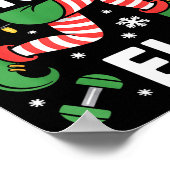 The Cardio Elf Funny Fitness Christmas Gym Workout Poster (Hoek)